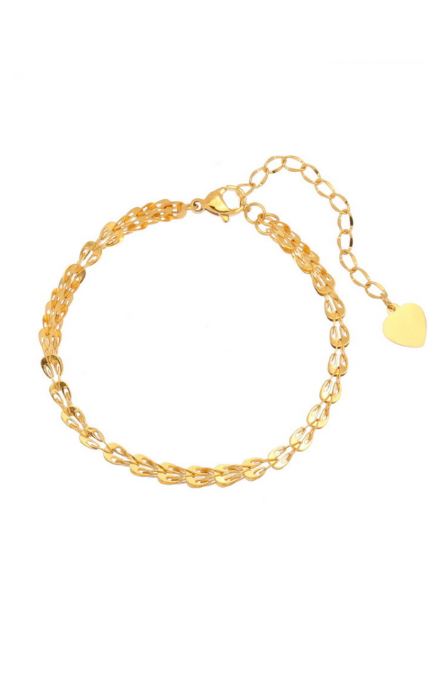 Petal Drop Pendant Bracelet in Gold