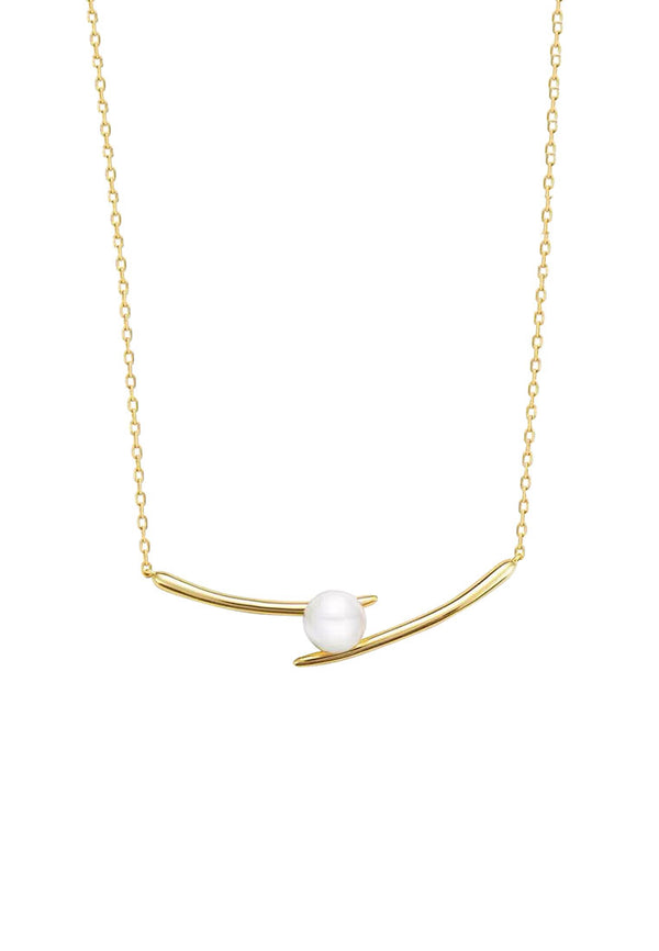 Raina Pearl Pendant Chain Necklace in Gold