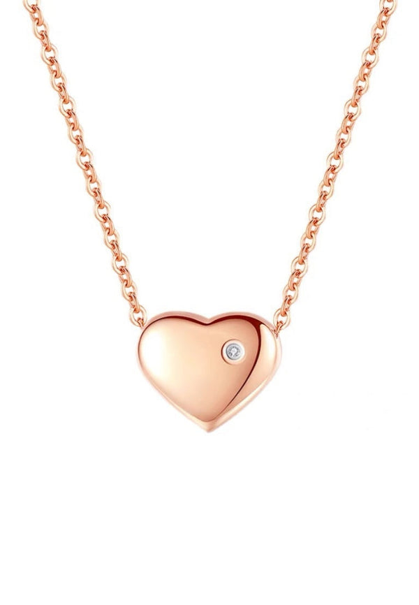 Dear You Heart Pendant with 0.005 Carat Diamond Necklace
