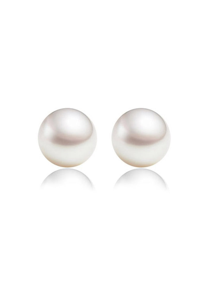 Pearl Blanche Classic White Pearl in Rose Gold Stud Earrings