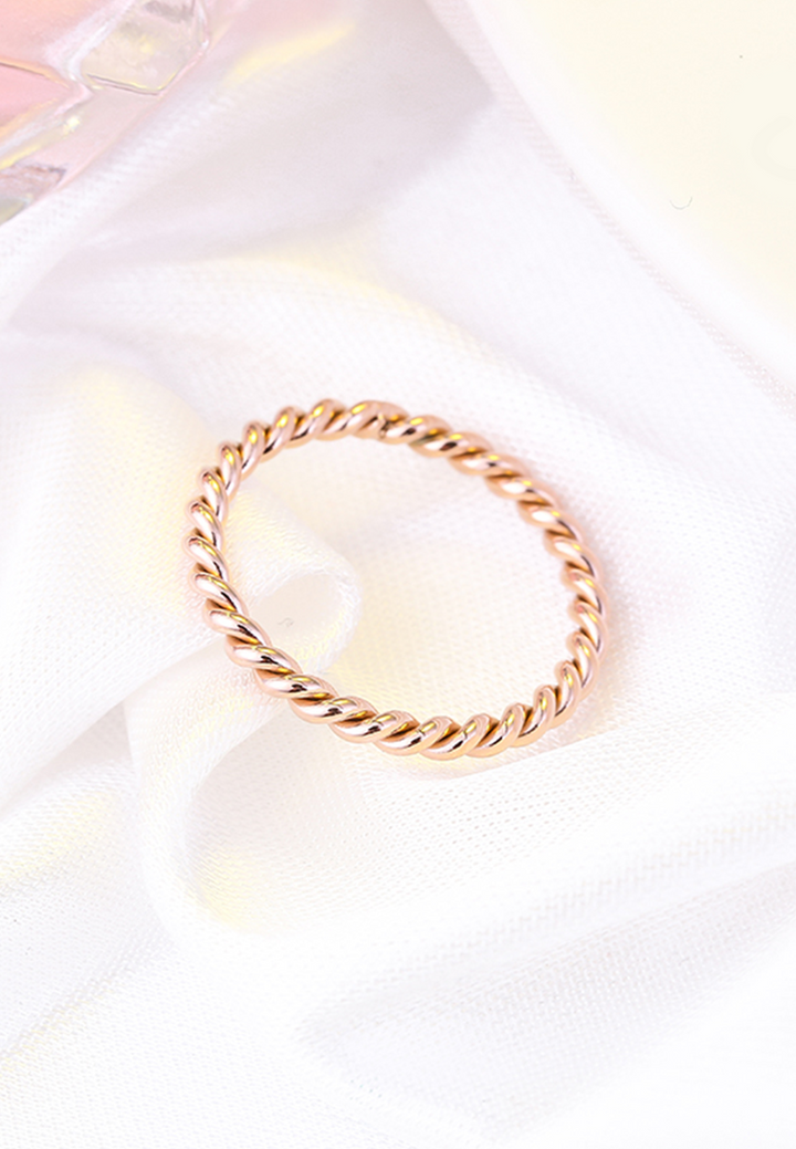 Celovis Jewellery - Edith Twisted Spiral Band Ring in Rose Gold