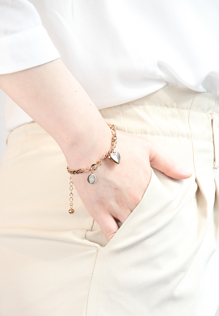 Desiree Heart Bijoux Pendant with Round Tag Bracelet