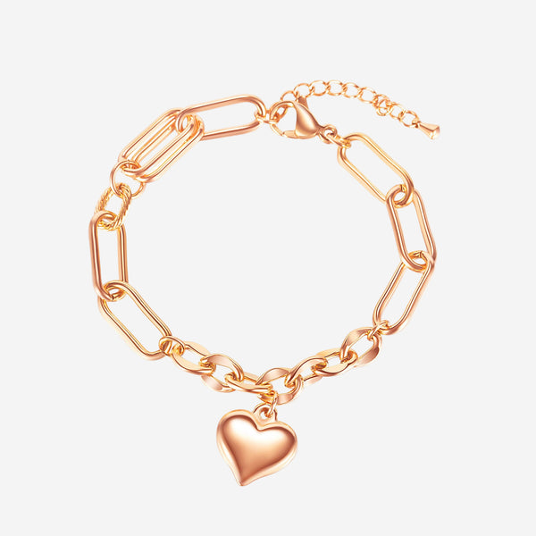 Everlast Engravable Heart Link Chain Bracelet