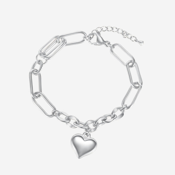 Everlast Engravable Heart Link Chain Bracelet