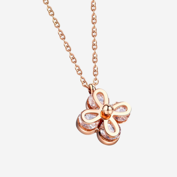 Cleo Clover Zirconia Petals Necklace