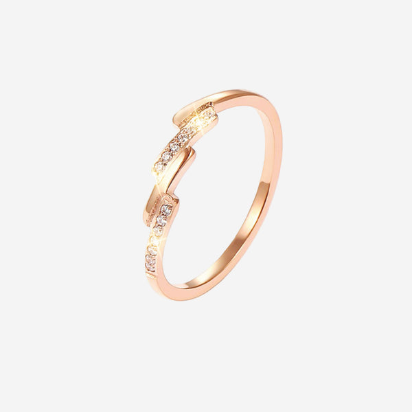 Bridget Geometric Bar with Embedded Cubic Zirconia Inset Ring