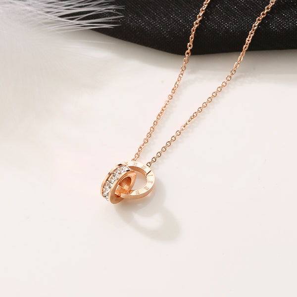 Athena Classic Interlocking Roman Numeral Necklace