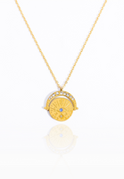 Angelica 3rd Eyes with Cubic Zirconia Pendant Chain Necklace in Gold