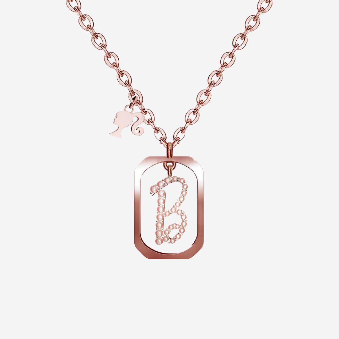 Iconic B with Dangling Silo Head Pendant Necklace