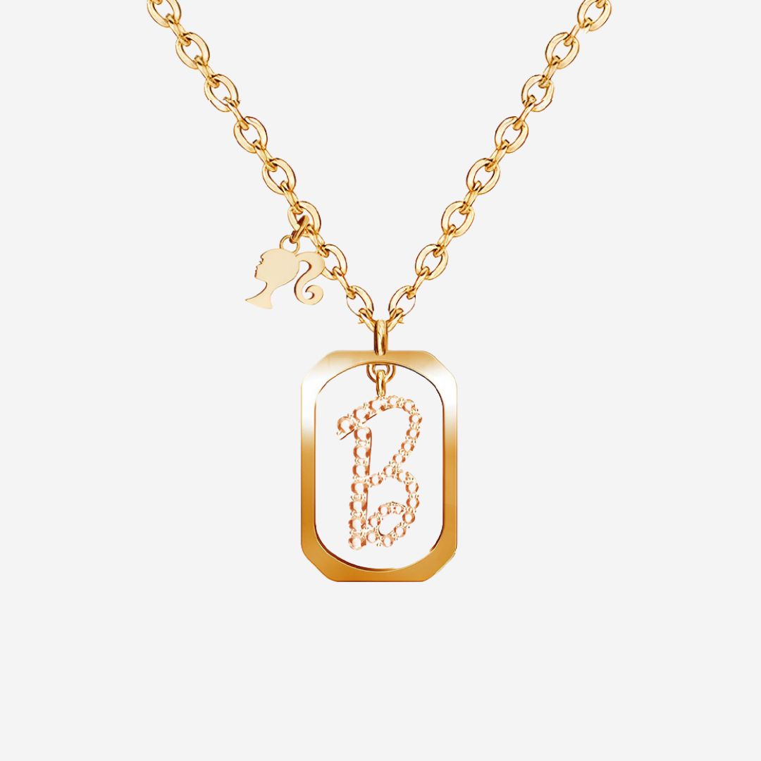 Iconic B with Dangling Silo Head Pendant Necklace