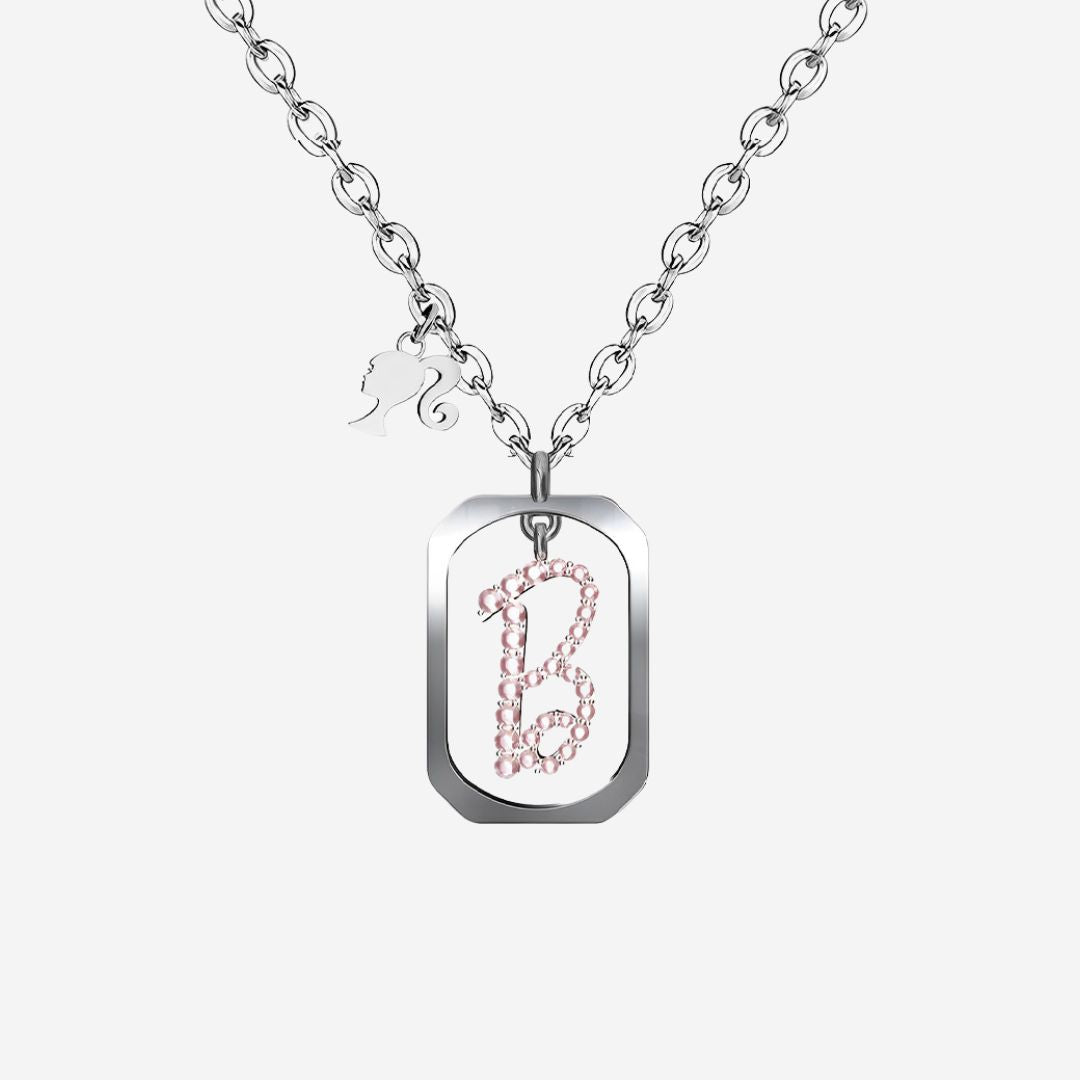 Iconic B with Dangling Silo Head Pendant Necklace