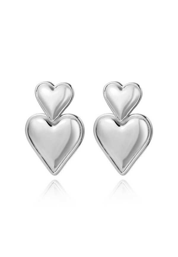 Beloved Heart Engravable Stud Drop Earrings