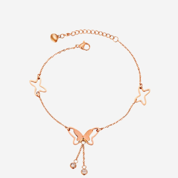Chimaera Birdwing Anklet in Rose Gold