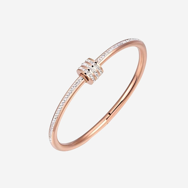 Brielle Zirconia Barrel with Screw Clasp Bangle
