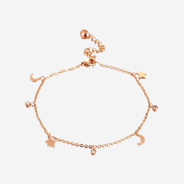 Celestial Moon and Stars with Zirconia Bracelet
