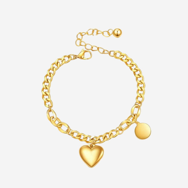 Desiree Heart Bijoux Pendant with Round Tag Bracelet