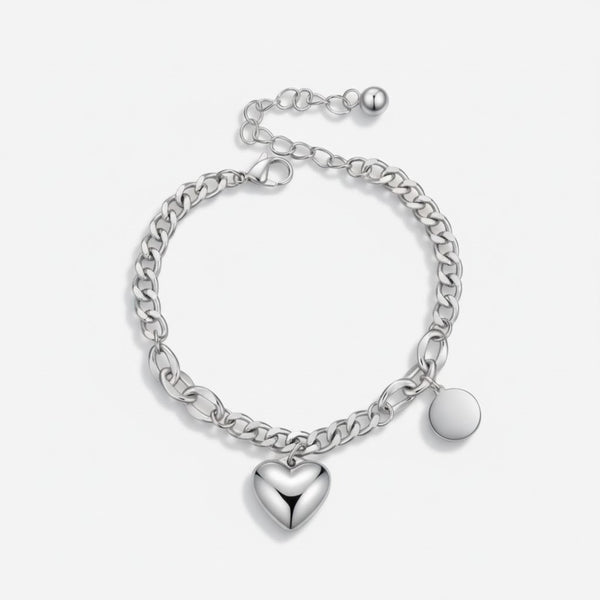 Desiree Heart Bijoux Pendant with Round Tag Bracelet