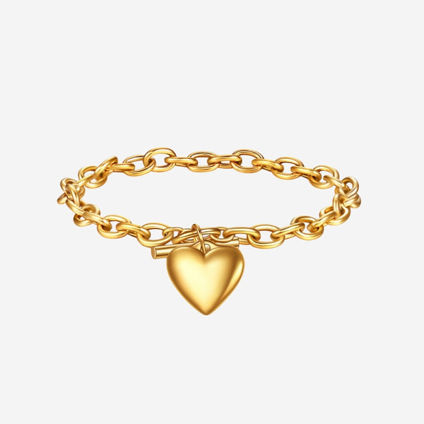 Eva 可雕刻心形拨扣手链手链