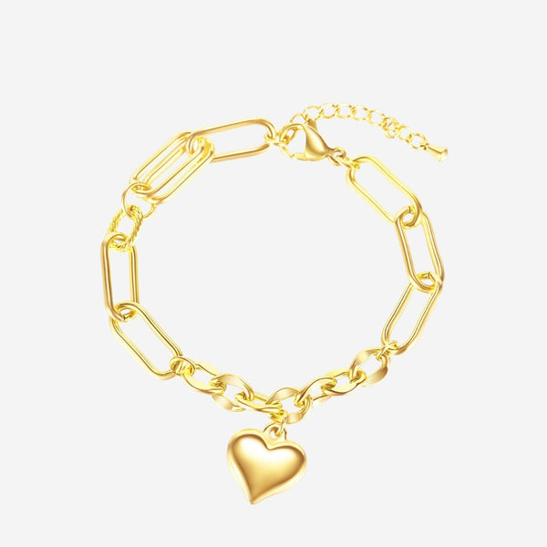 Everlast Engravable Heart Link Chain Bracelet