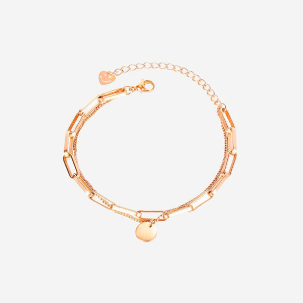 Lukas "Bella" Mini Medallion Pendant Multi Chain Link Bracelet