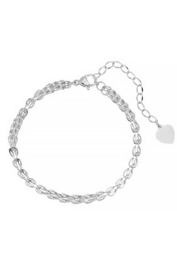 Petal Drop Pendant Bracelet in Silver