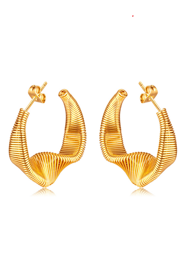 Helix Twirling Earrings in Gold