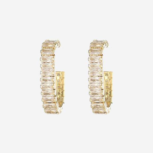 Jenna J-Hoop Earrings in Gold