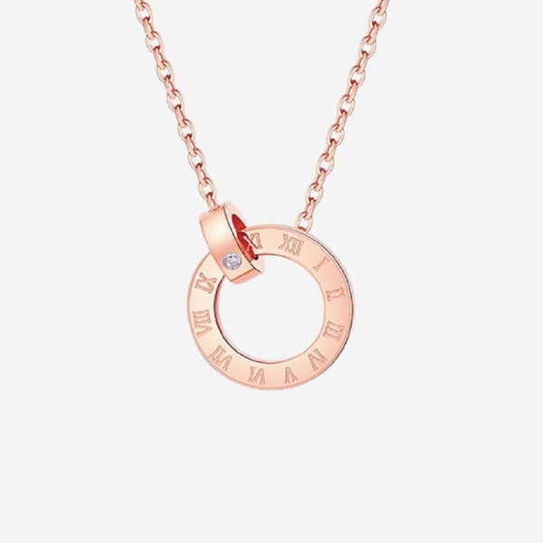 Artemis Interlocking Roman Numeral Ring Necklace