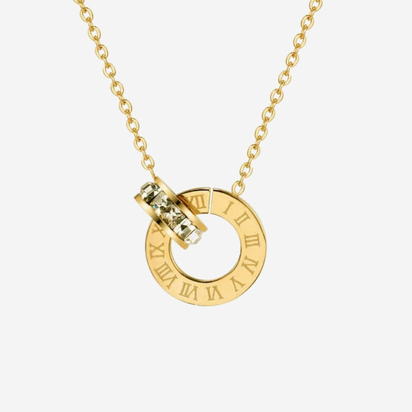 Athena Classic Interlocking Roman Numeral Necklace