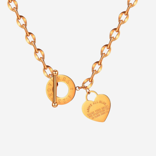 Kelby Proverbs 4:23 Bible Verse Heart Tag Pendant Necklace