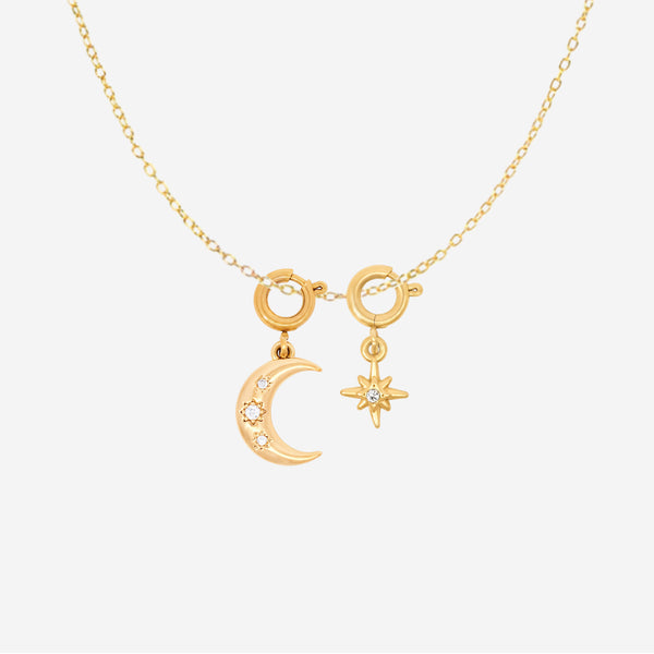 Steel Plain Chain Necklace in Gold