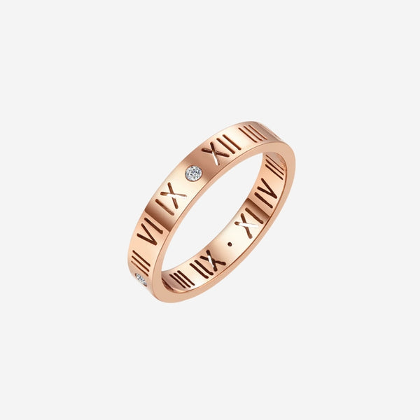 Chantal Roman Numeral Micro-Cubic Zirconia Eternal Band Ring