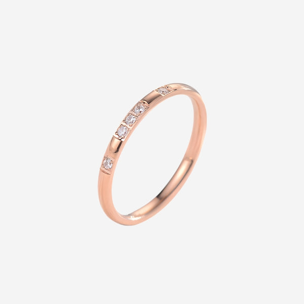 Claudia Cubic Zirconia Band Ring in Gold