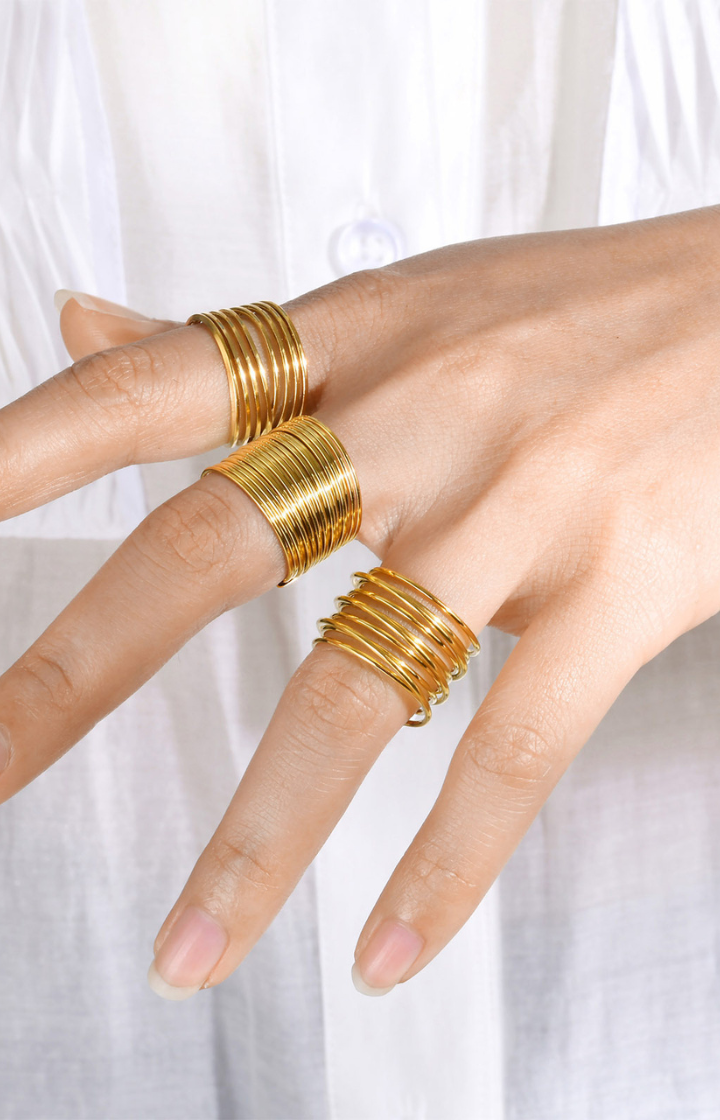 Classic Collar Layer Band Eternal Ring in Gold