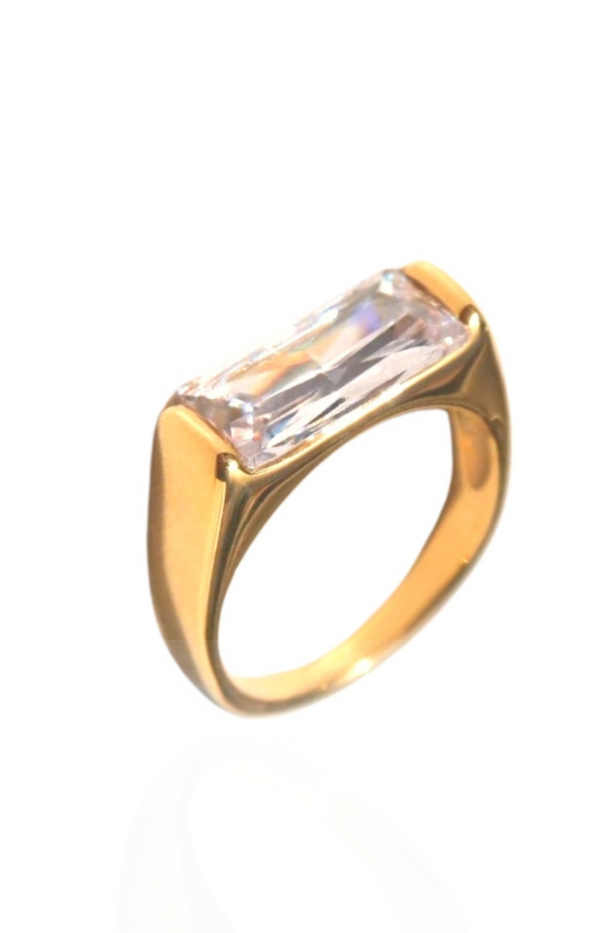 แหวนวงแหวนจี้ Eclat Sparkle Cubic Zirconia สีทอง