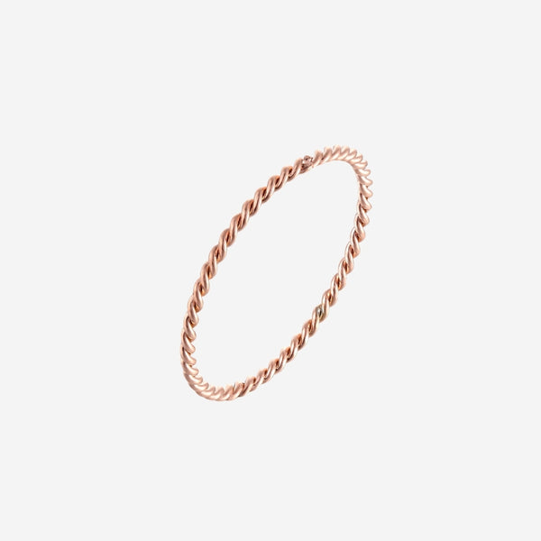 Edith Twisted Spiral Band Ring in Rose Gold