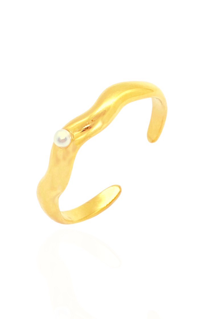 Liv Pearl Wave with Adjustable Cuff Ring