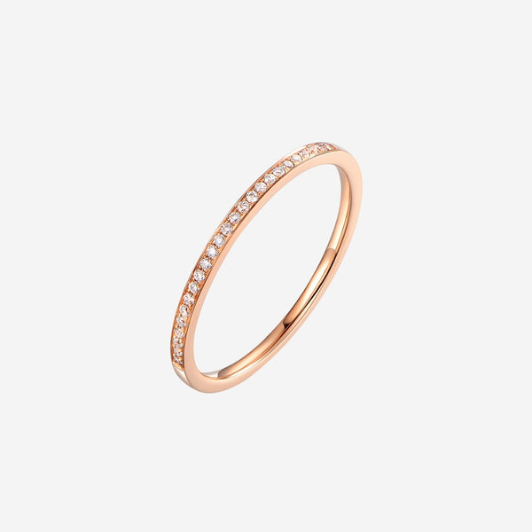 Lorna Cubic Zirconia Single Band Ring in Rose Gold