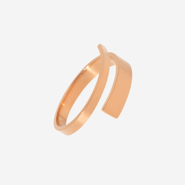 Seth Engravable Spiral Loop Adjustable Band Ring in Rose Gold