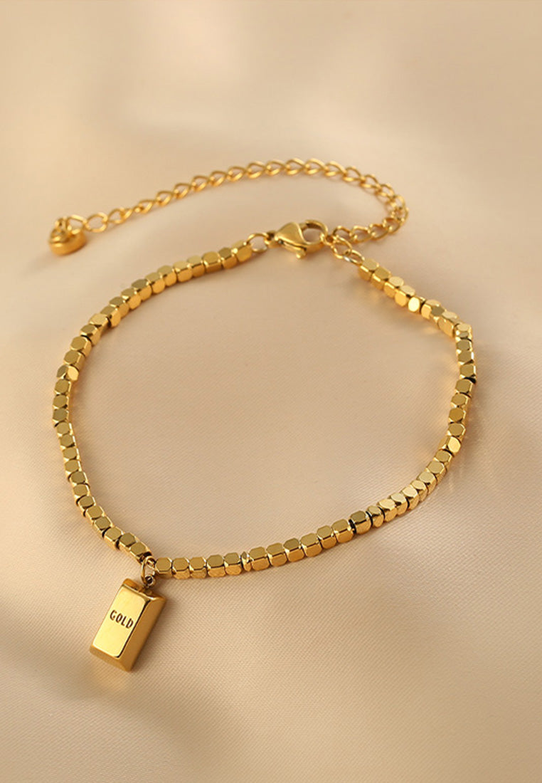 Auryn Golden Wealth Bar Gold Chain Bracelet