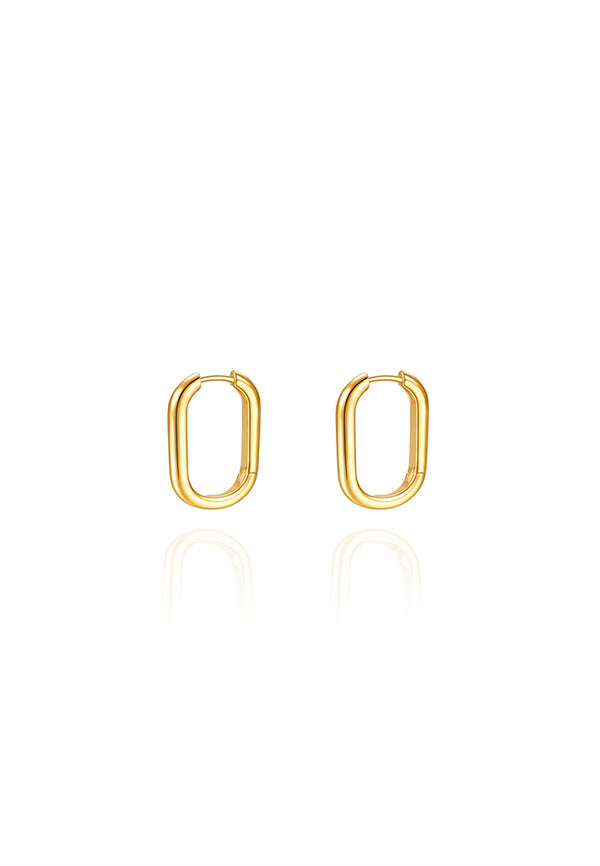 Octavia Rectangular Drop Earrings in Gold