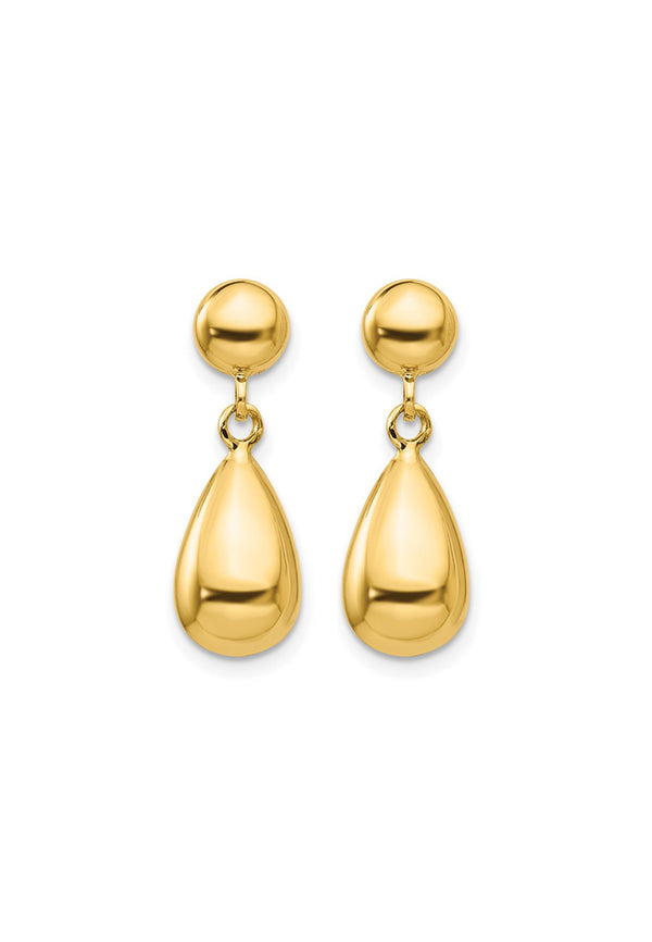 Emberly Minimalist Teardrop Drop Earrings in Gold