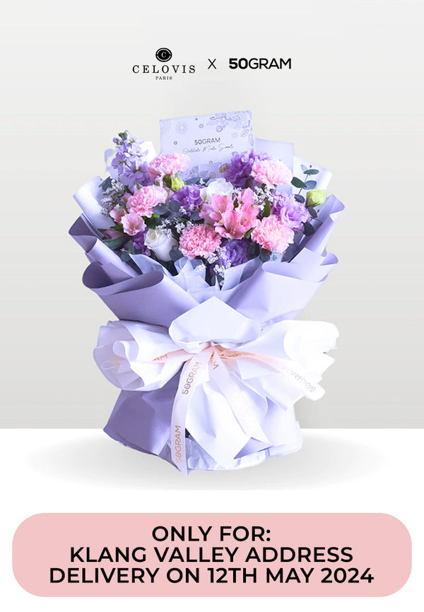 50GRAM Heartfelt Gratitude Pink Carnation Hand Bouquet – Medium [MOTHER'S DAY PRE-ORDER]