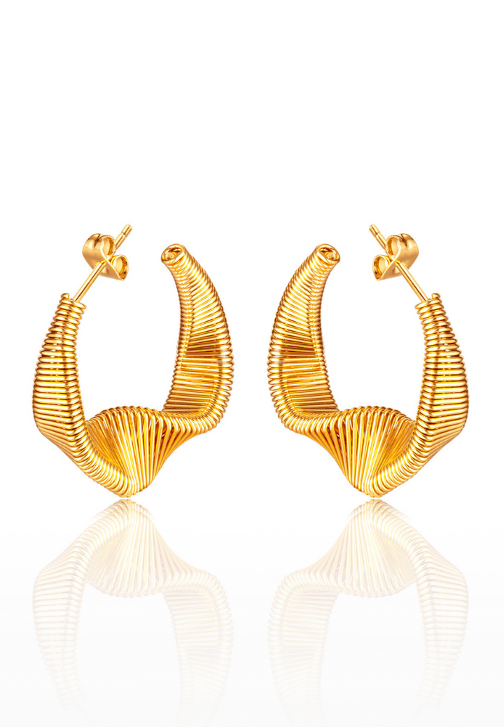 Helix Twirling Earrings in Gold