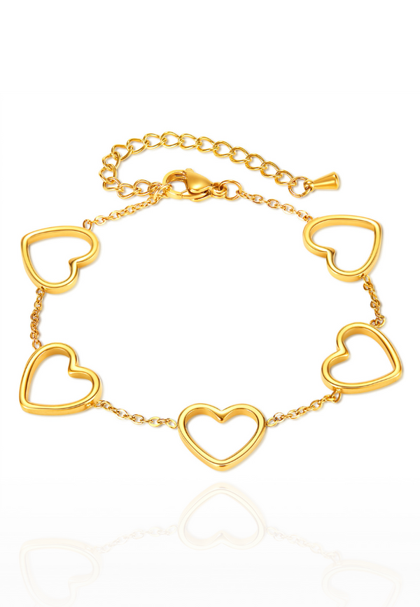 Love Maya Heart Pendant Chain Link Bracelet