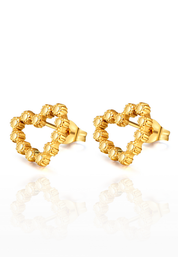 Mila Forever Love Heart Stud Earrings in Gold