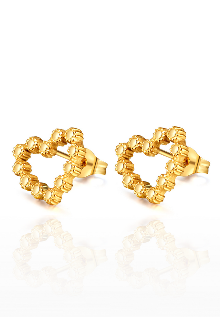 Mila Forever Love Heart Stud Earrings in Gold