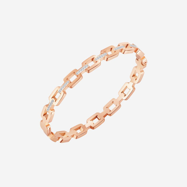 Monserrat Cubic Zirconia Link Engravable Clasped Bangle