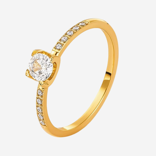 Kara Cubic Zirconia Inset Ring in Gold