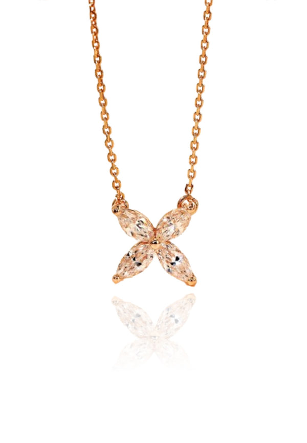 Ixora Flower Pendant Chain Necklace